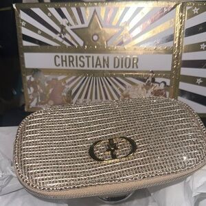 Christian Dior Shimmering Gold Cosmetic Case addict lip maximizer/glow pink